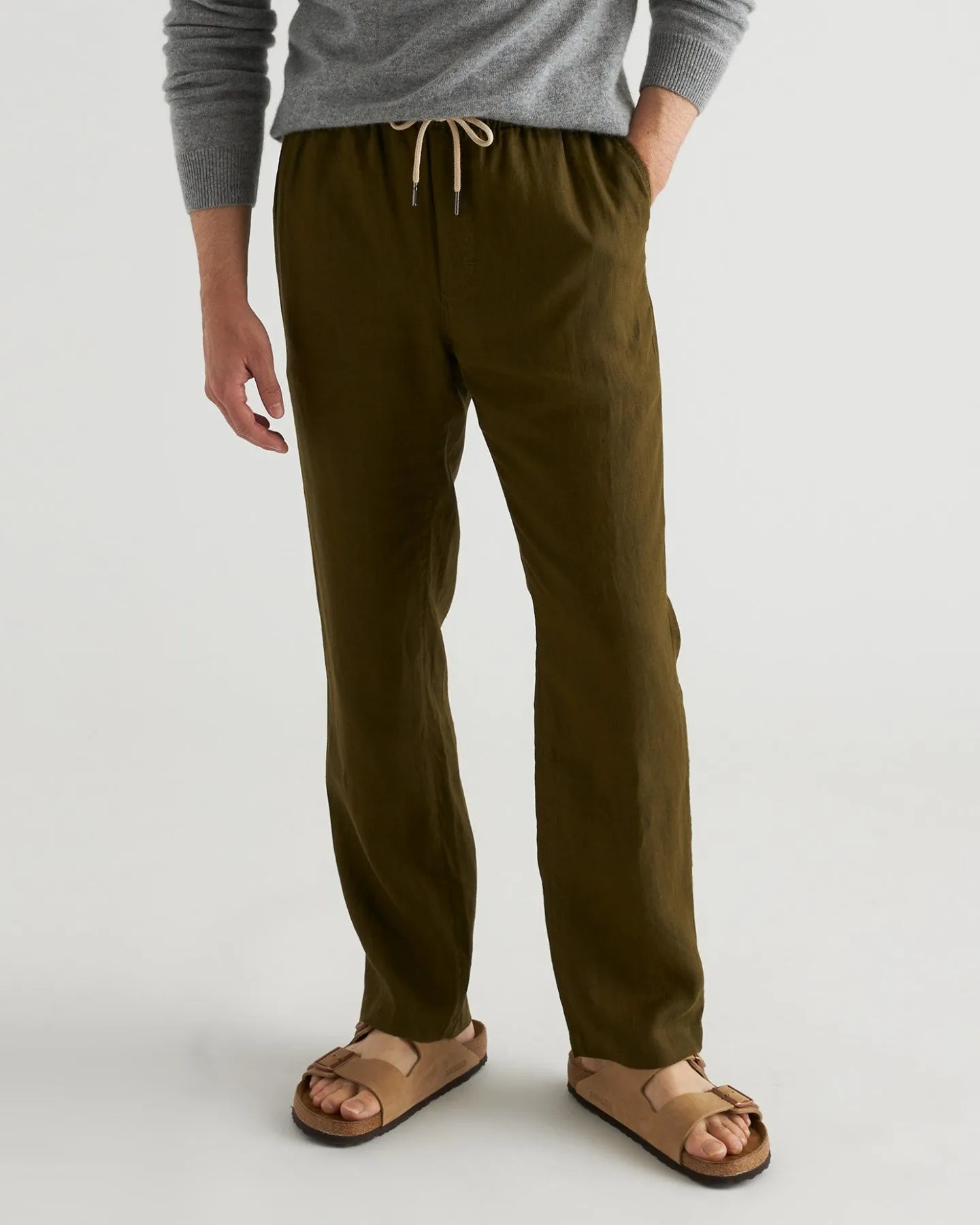 100% European Linen Drawstring Beach Pants