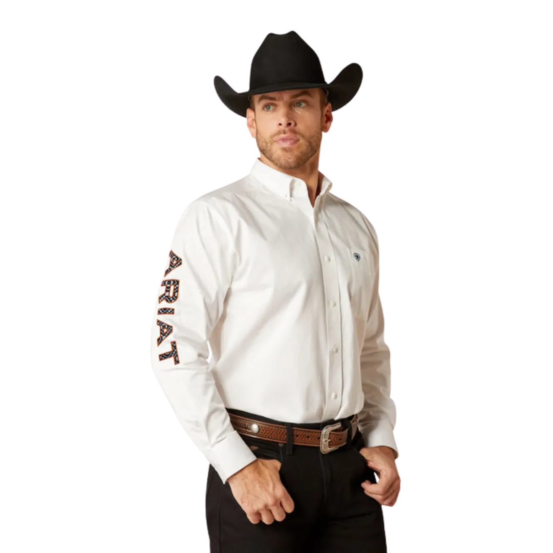 Ariat Men's Team Logo Twill White Shirt