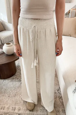 Beckham Linen Blend Pants in Oatmeal