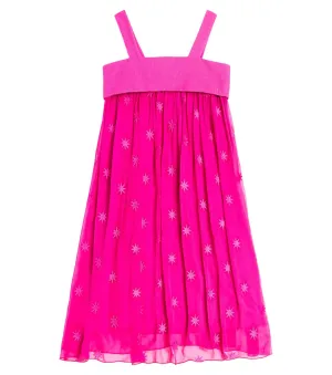 Chloé embroidered silk dress, pink