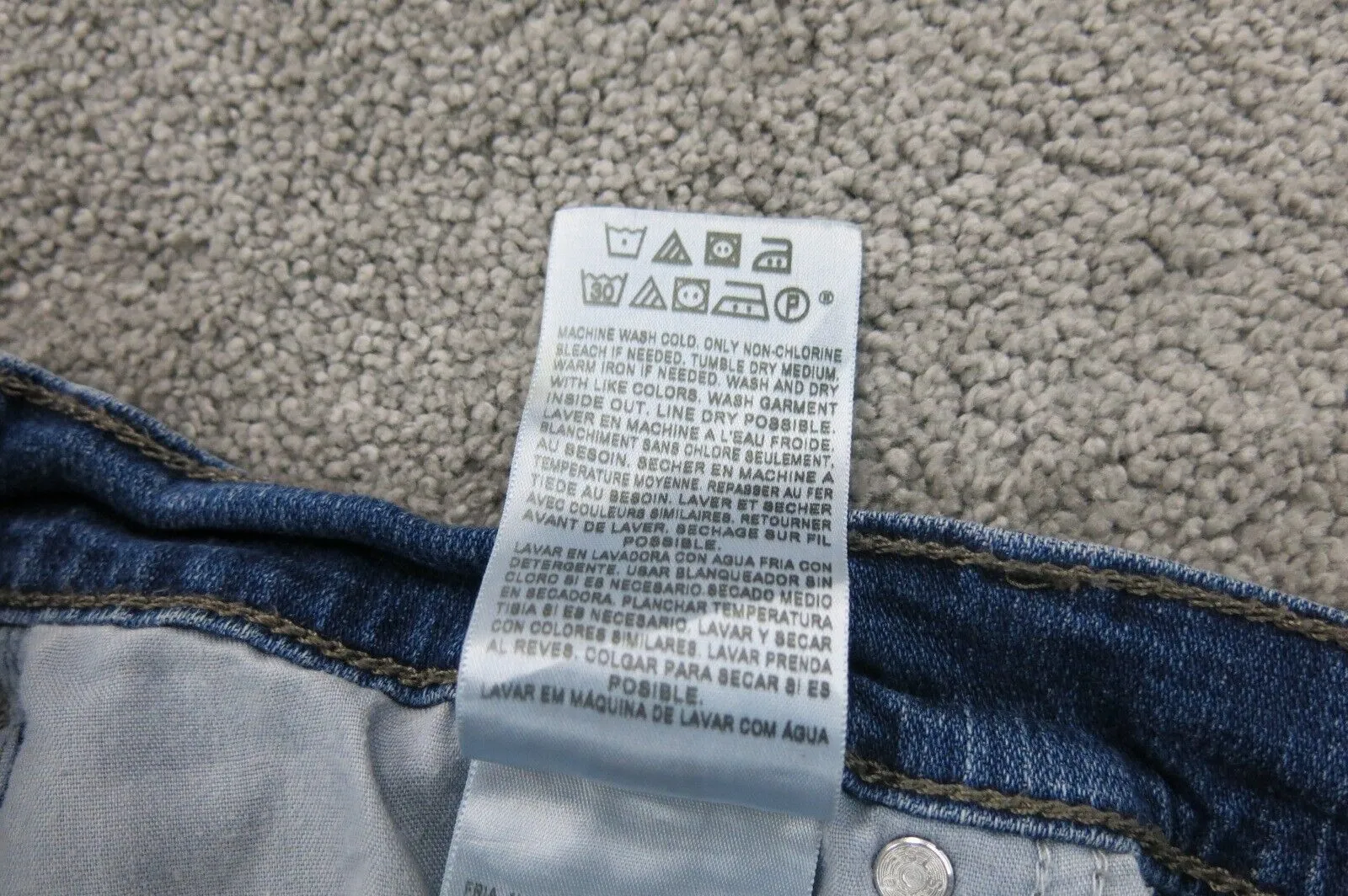 Denizen From Levis Womens Skinny Jeans Stretch Mid Rise Pockets Blue SZ 13 Large