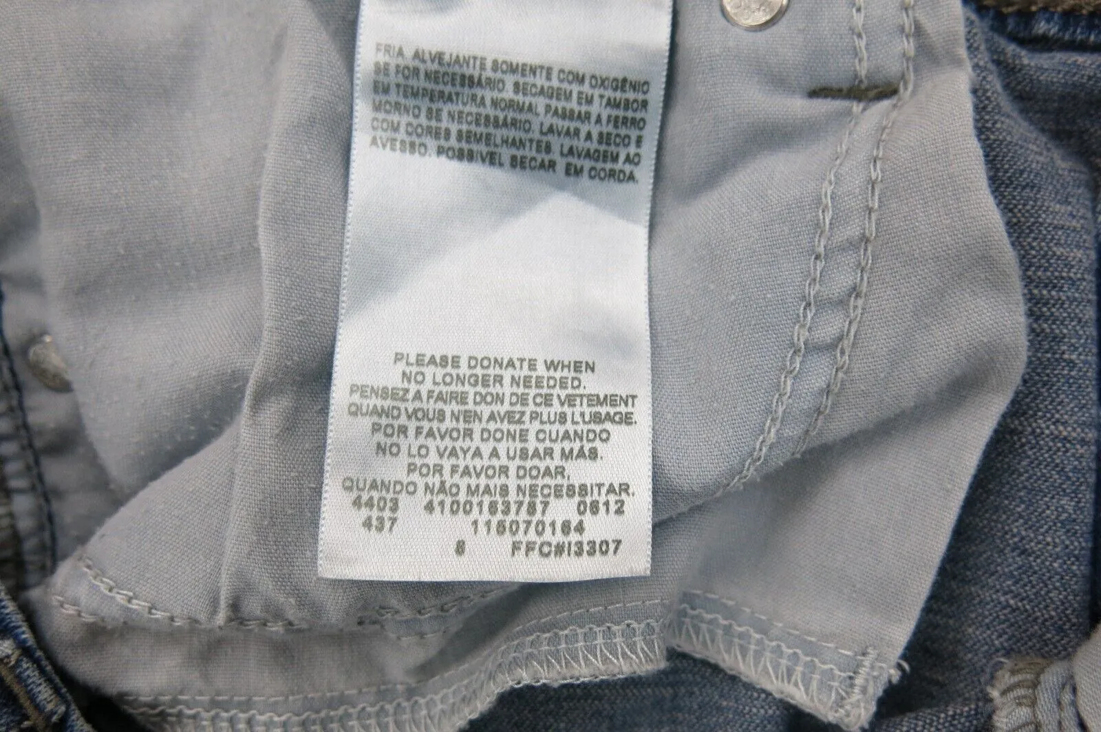 Denizen From Levis Womens Skinny Jeans Stretch Mid Rise Pockets Blue SZ 13 Large