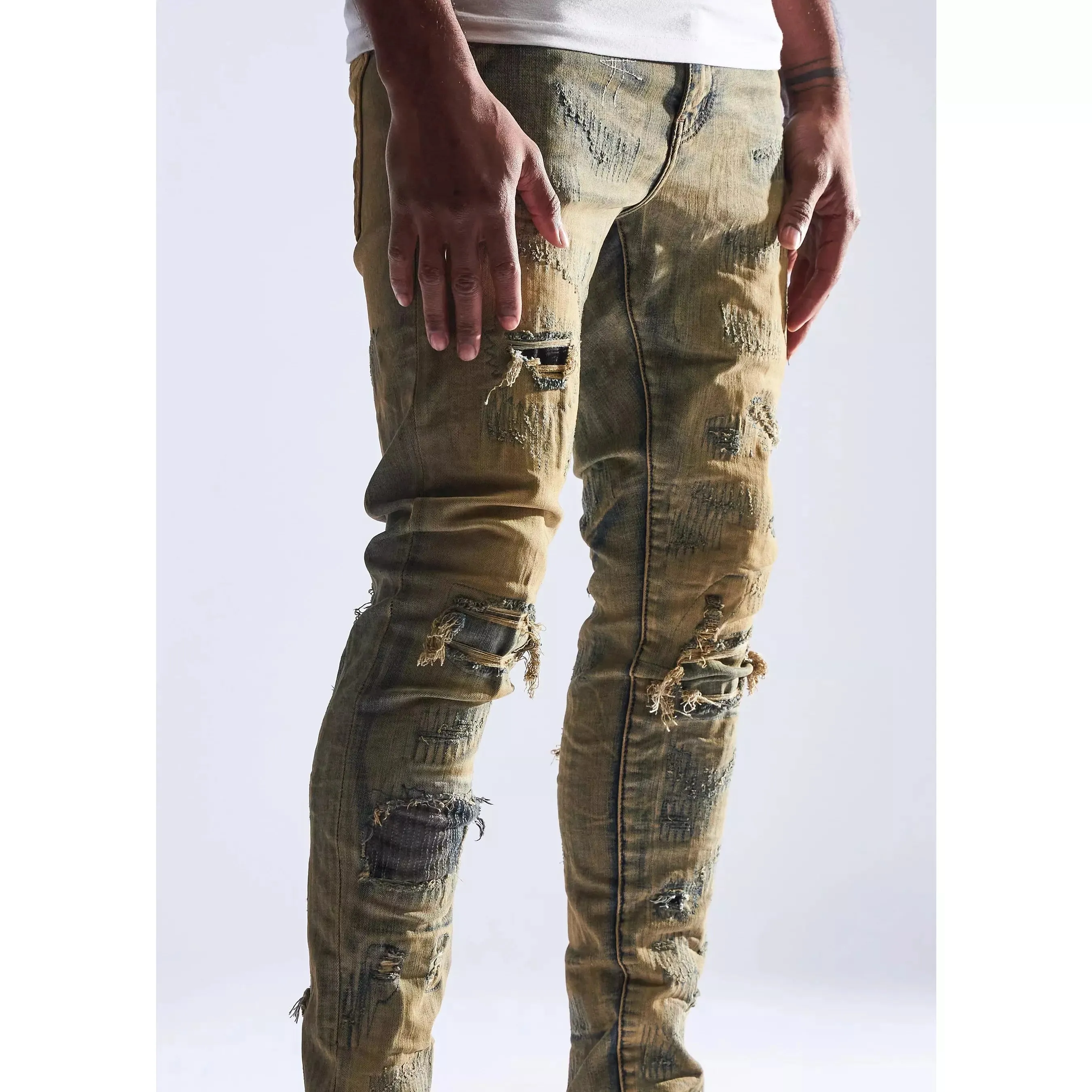Embellish Sand Bertha Ripped Denim Jeans (EMBHOL21-1-23)