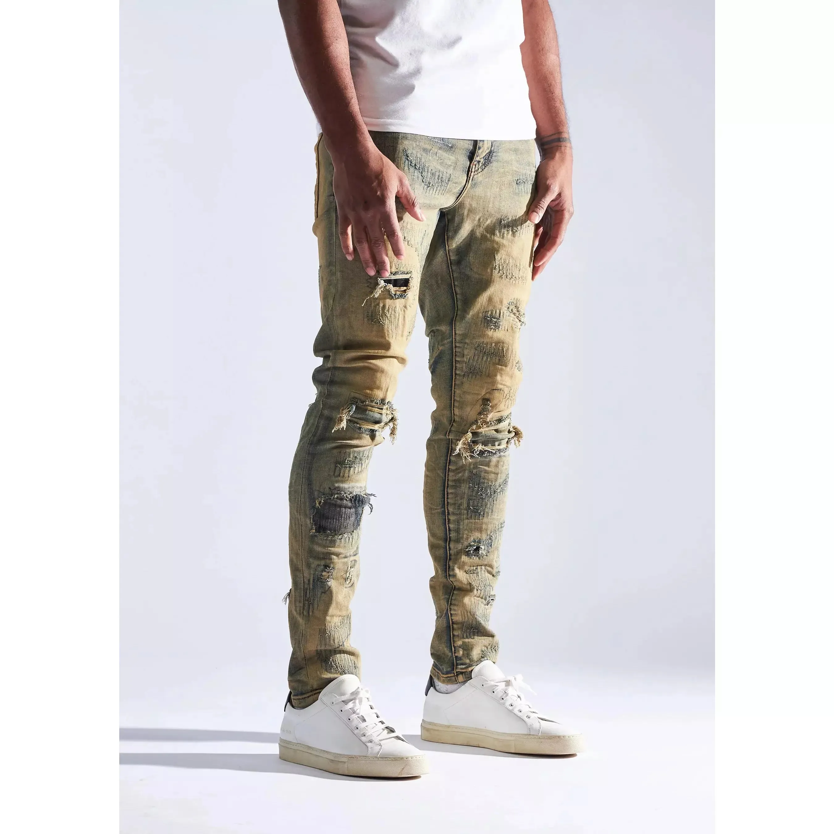 Embellish Sand Bertha Ripped Denim Jeans (EMBHOL21-1-23)