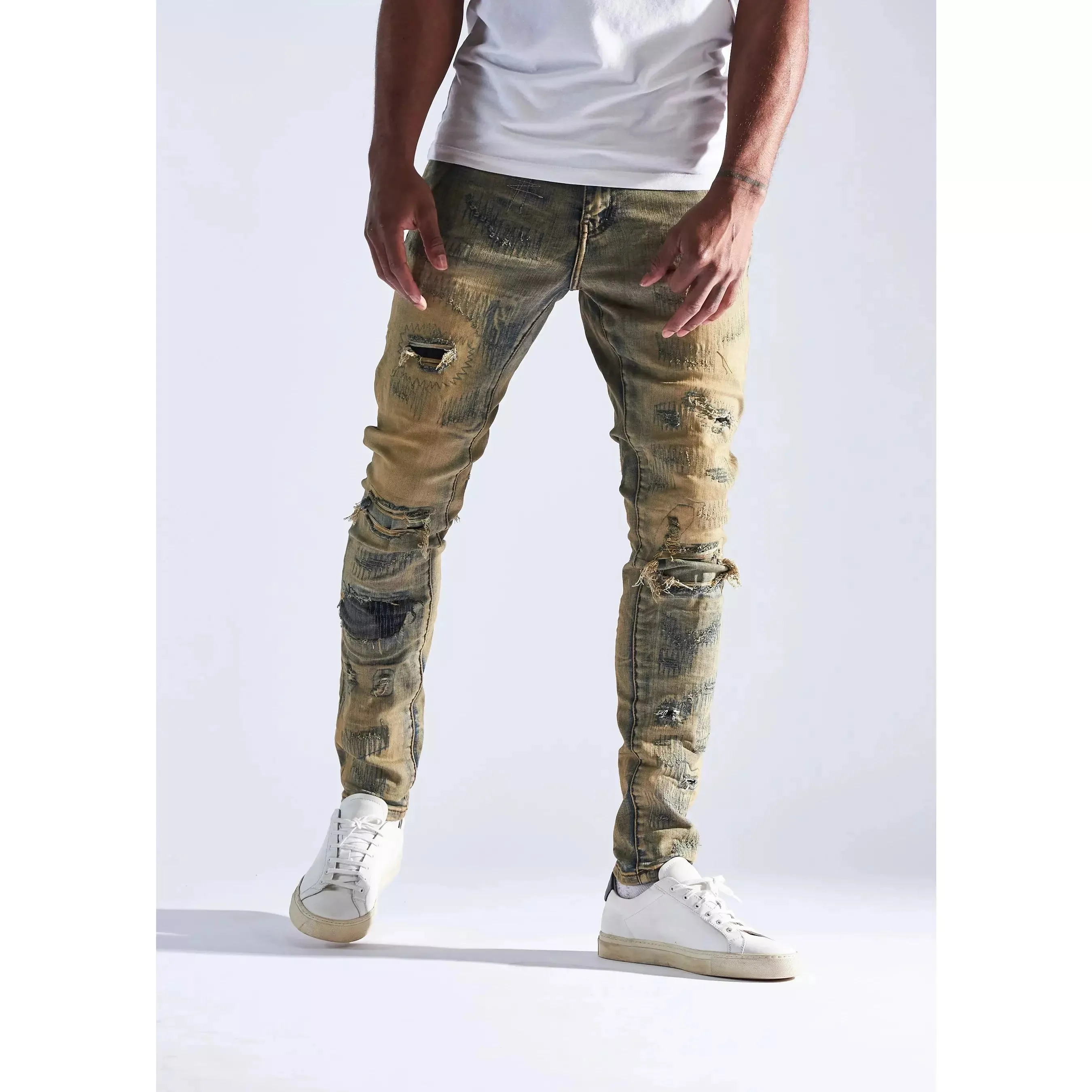 Embellish Sand Bertha Ripped Denim Jeans (EMBHOL21-1-23)