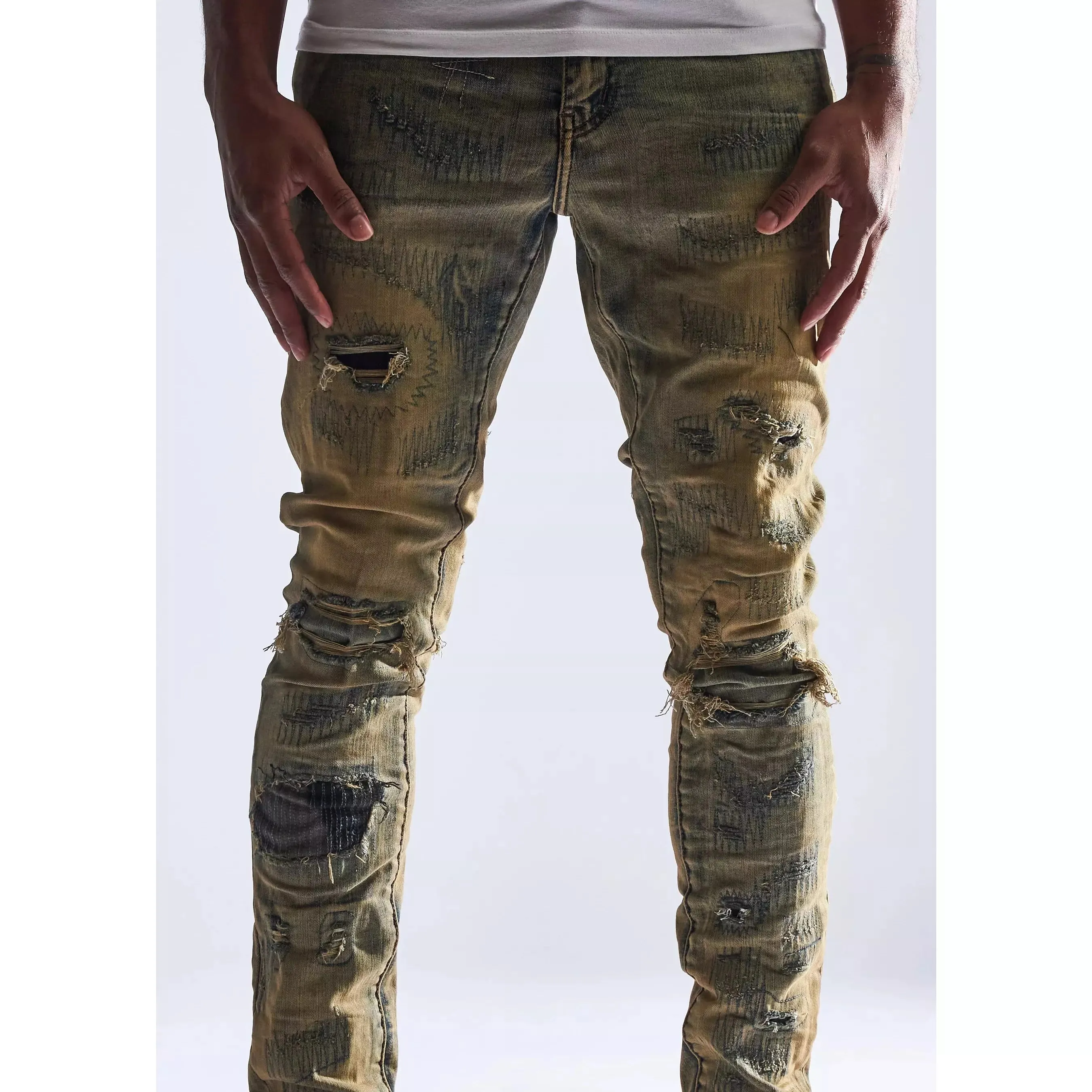 Embellish Sand Bertha Ripped Denim Jeans (EMBHOL21-1-23)