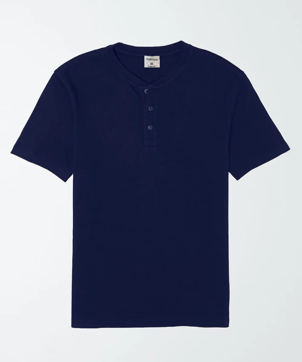 Henley Half Sleeves -Navy