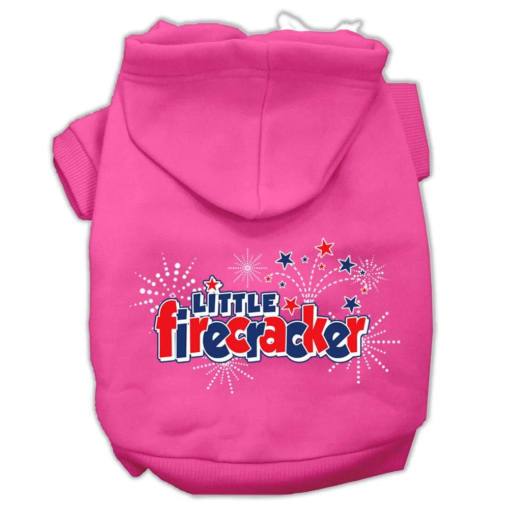 Little Firecracker Screen Print Pet Hoodies Bright Pink Size XXXL(20)