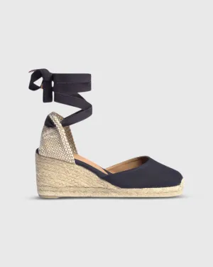 Low Carina Espadrille in Navy Canvas