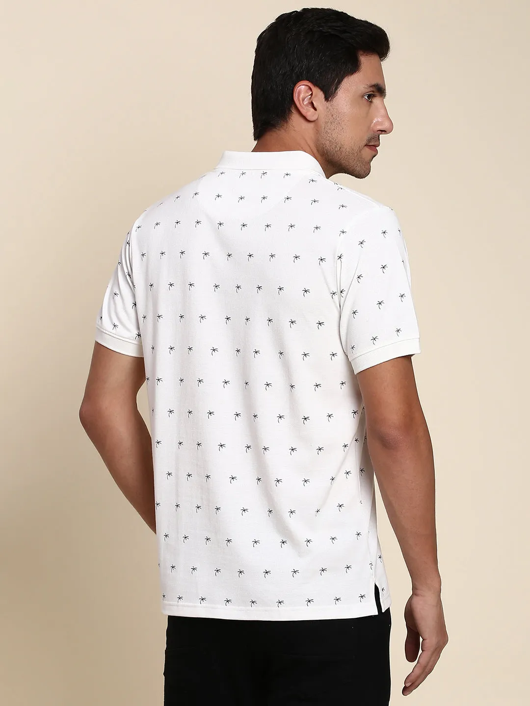 Men's Soft And Stretchy Fabric Offwhite Casual Polo Tshirt