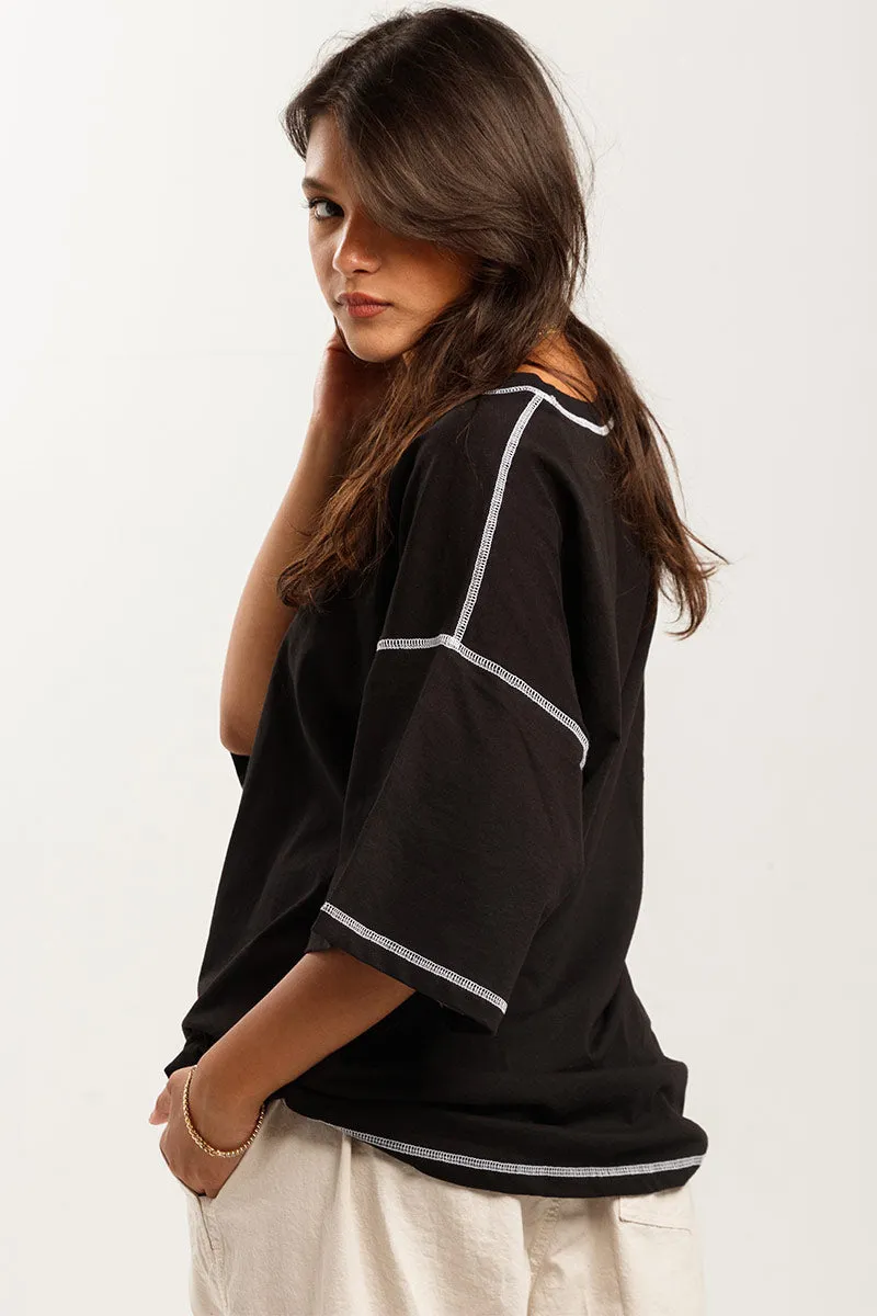 Midnight Stitch Oversized T-Shirt