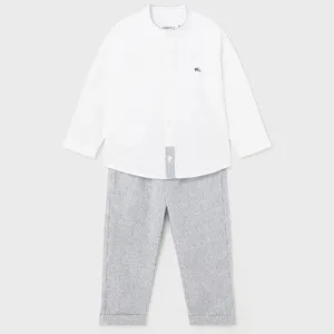 Navy Linen Pants Set