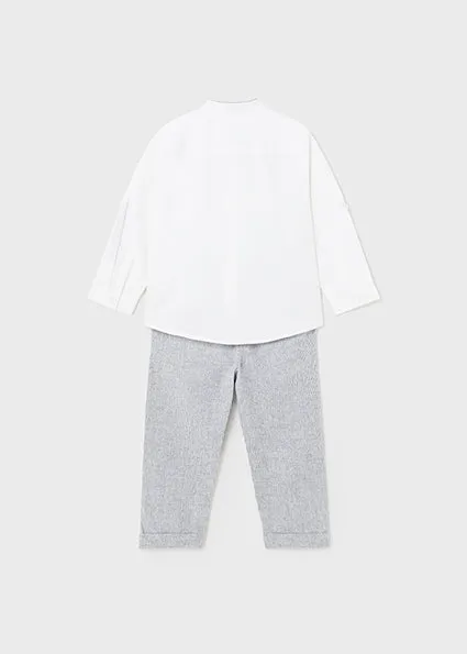 Navy Linen Pants Set