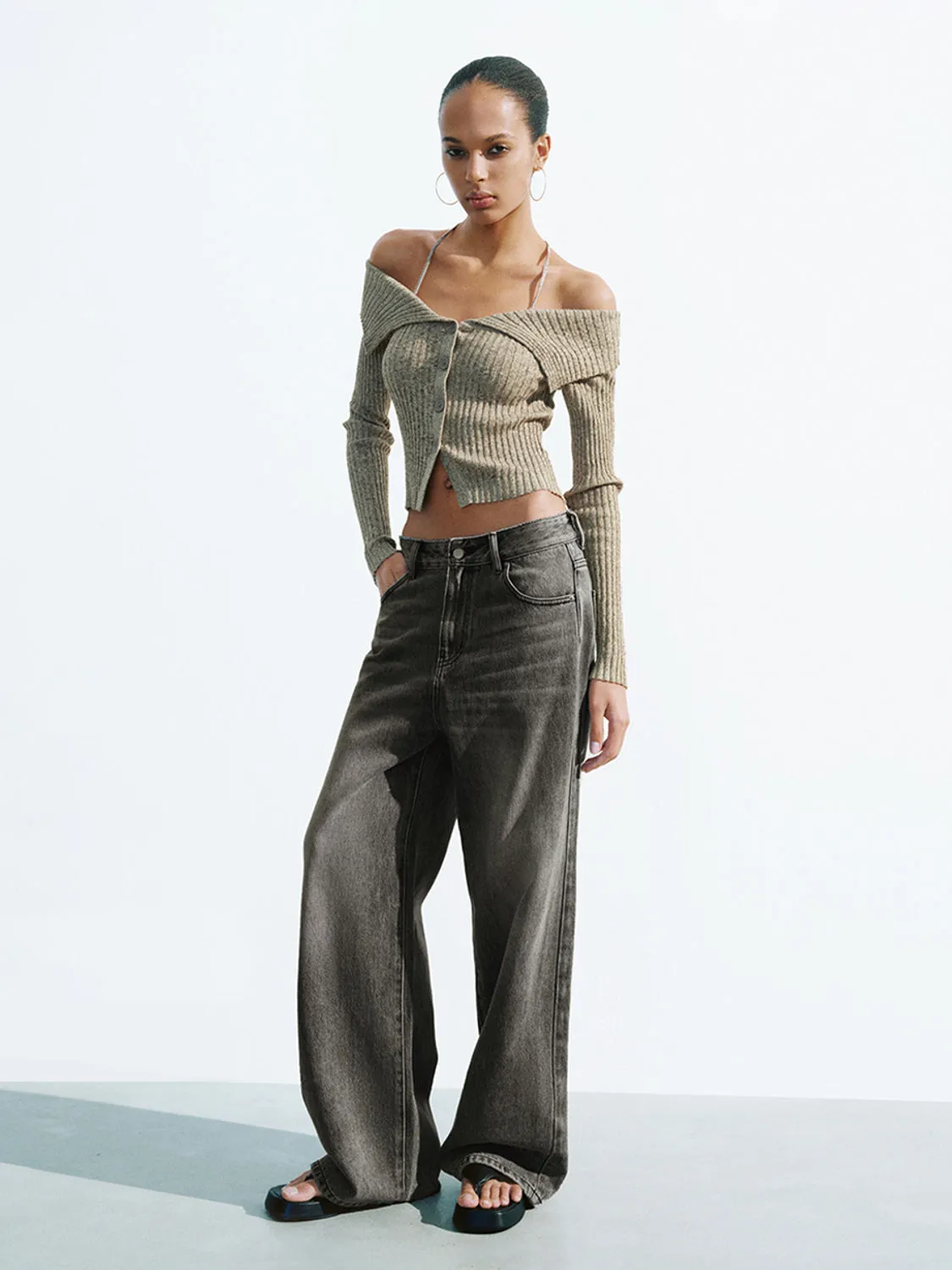 One Shoulder Knitted Cardigans