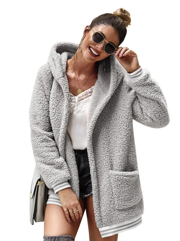 Wool coat - New Hooded Long Tops