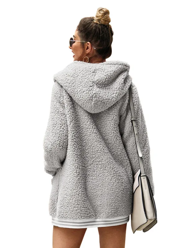 Wool coat - New Hooded Long Tops