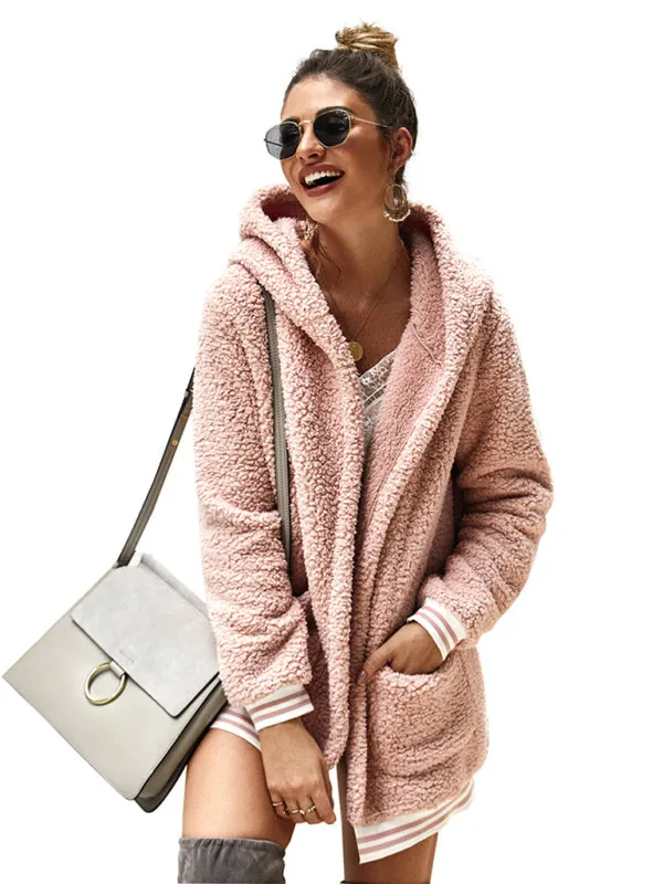 Wool coat - New Hooded Long Tops