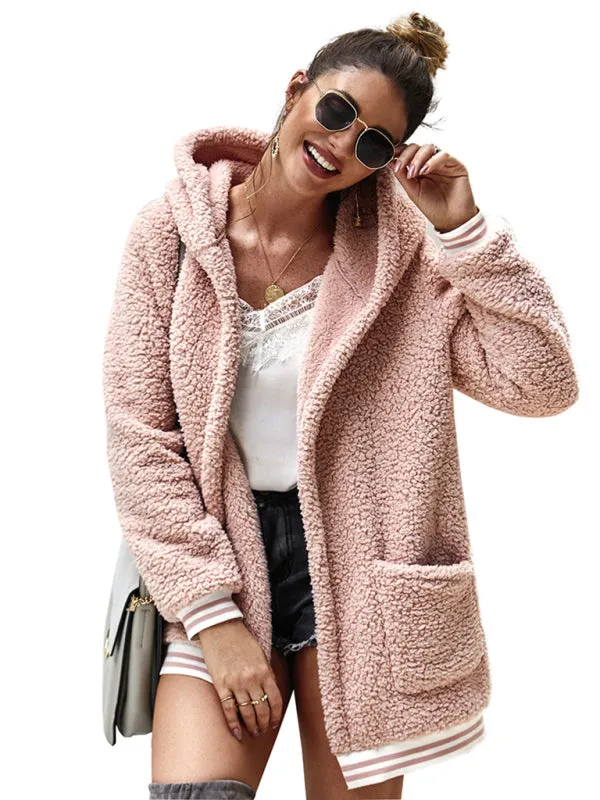 Wool coat - New Hooded Long Tops