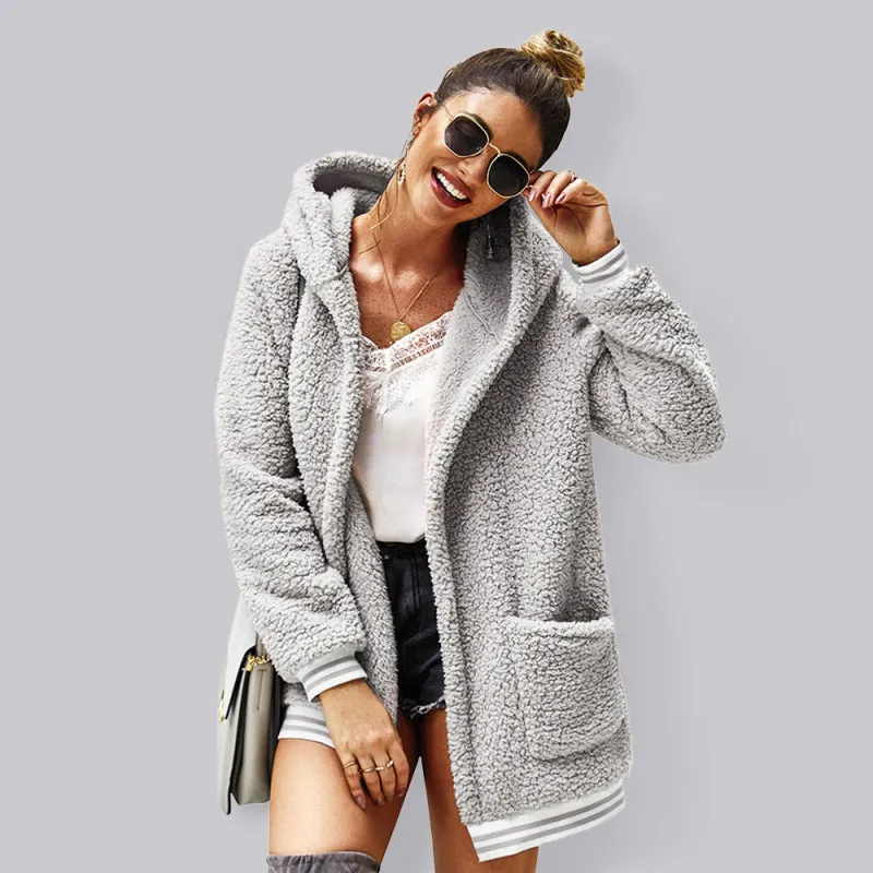 Wool coat - New Hooded Long Tops