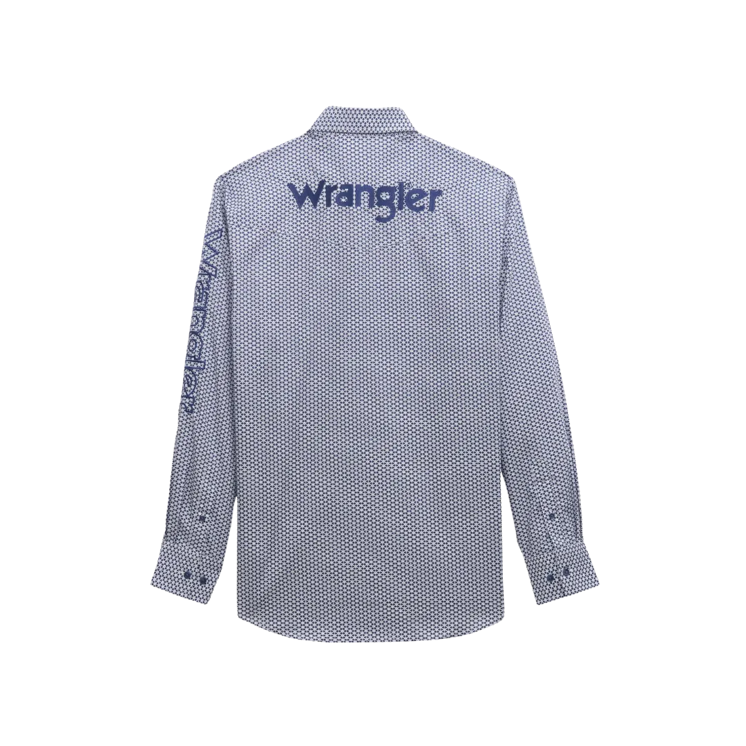 Wrangler Men's Logo Classic Fit Blue Shirt